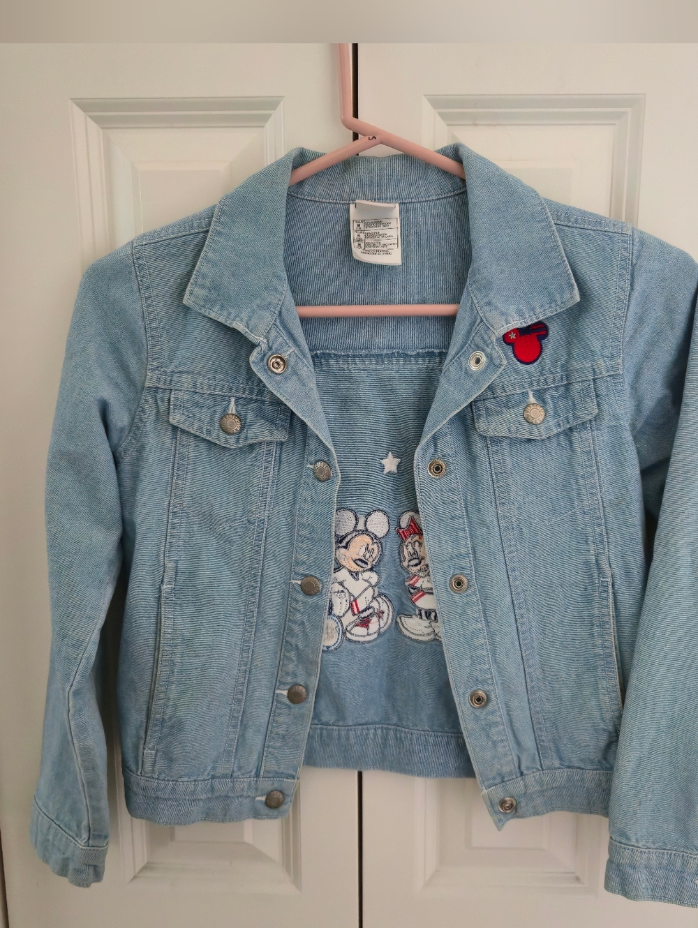 Disney Mickey & Minnie Tennis Embroidery Jean Jacket